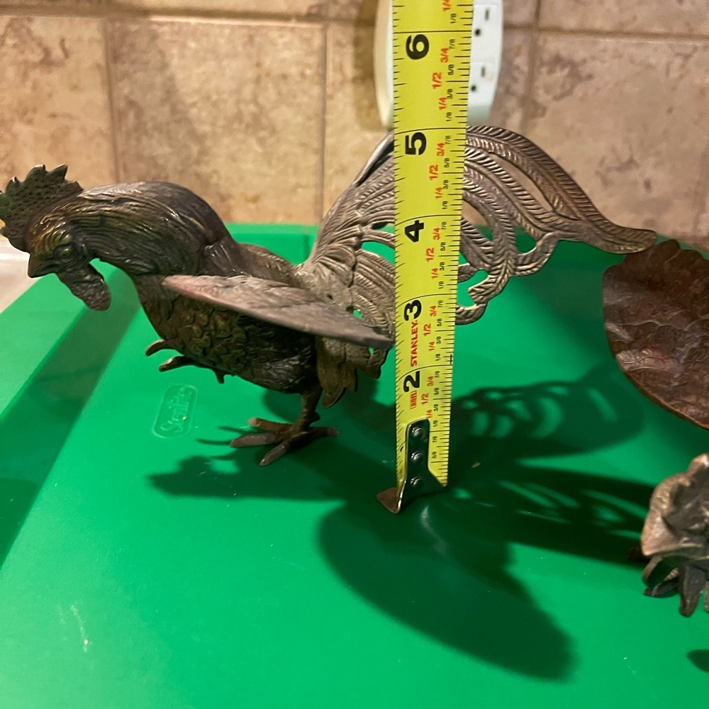Elegant Brass rooster set Figurines - Picture 6 of 8
